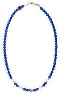 Caputo & Co. Men's Evil Eye Lapis Lazuli Bead Necklace