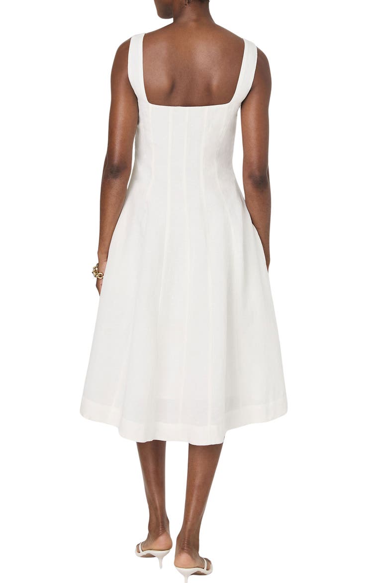 Birdie Linen Blend Midi Dress, Alternate, color, SUMMER WHITE