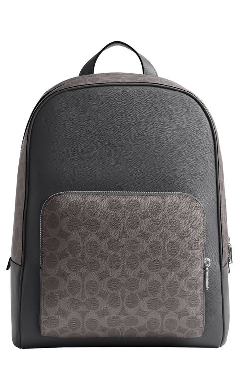 Wade Logo Jacquard Canvas & Leather Backpack