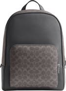 COACH Wade Logo Jacquard Canvas 
Leather Backpack