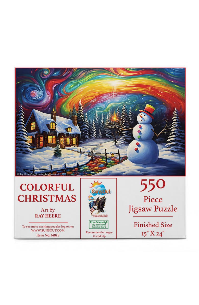Sunsout Colorful Christmas 550 piece Jigsaw Puzzle for Adults, Alternate, color, Multicolor