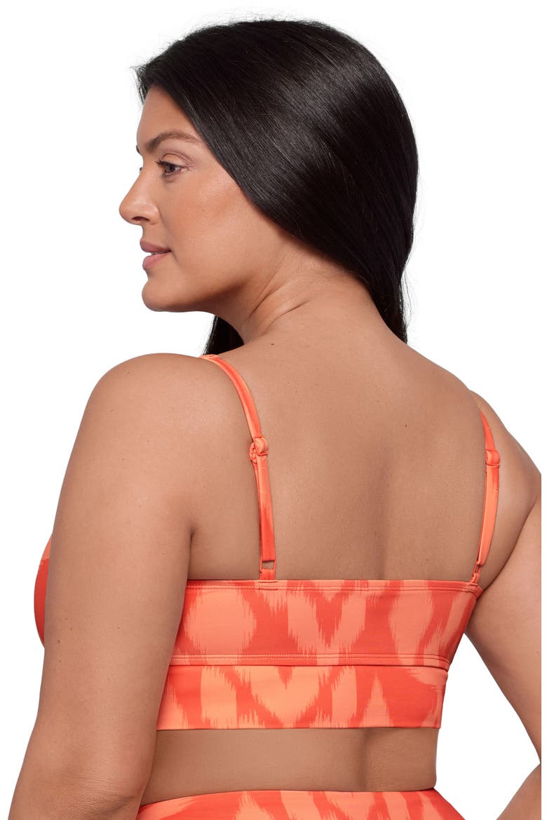 Supportive and Sculpting U-Wire Adjustable Midkini Swimsuit Top, Alternate, color, Diamond Ikat Watermelon