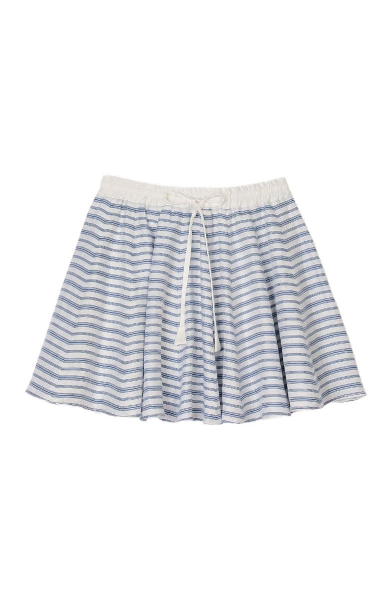 SANDRO Spiral print skater skirt, Alternate, color, Blu / White