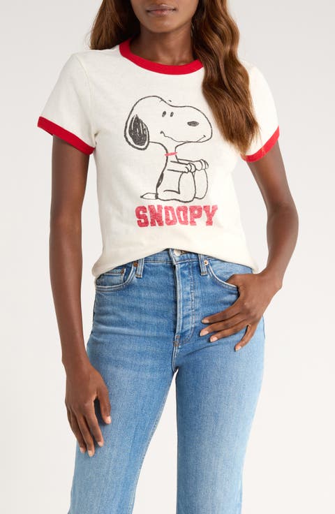 Classic Peanuts® Snoopy Cotton Graphic Ringer T-Shirt