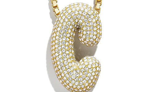 Baublebar Bubble Initial Pendant Necklace In Clear C
