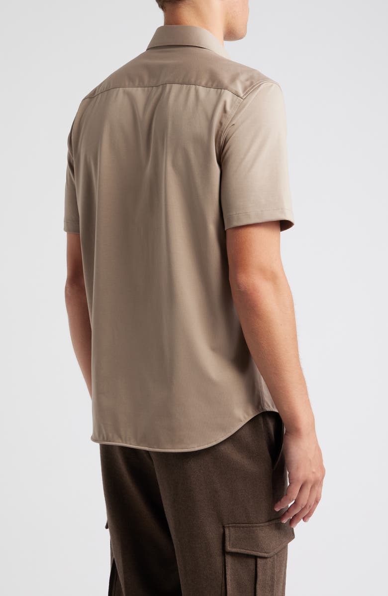 Theory Irving Short Sleeve Button-Up Shirt, Alternate, color, Feather