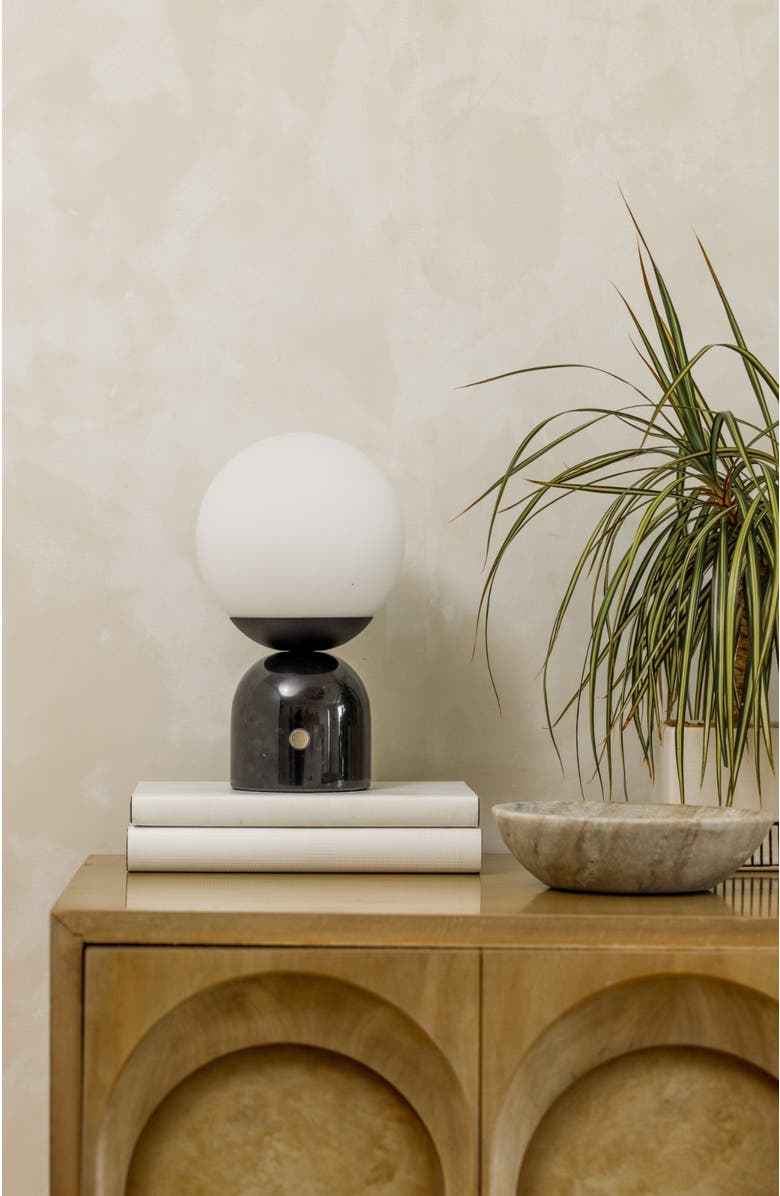 Brightech Mila 9.85" Marble LED Bedside Table Lamp with Built-In 3-Way Dimmer, Alternate, color, Classic Black