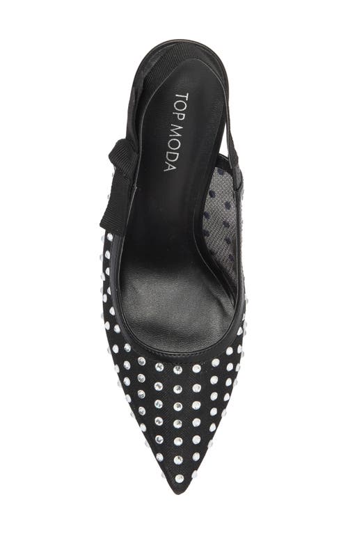 Top Guy Shoes Calista Crystal Embellished Slingback Pump