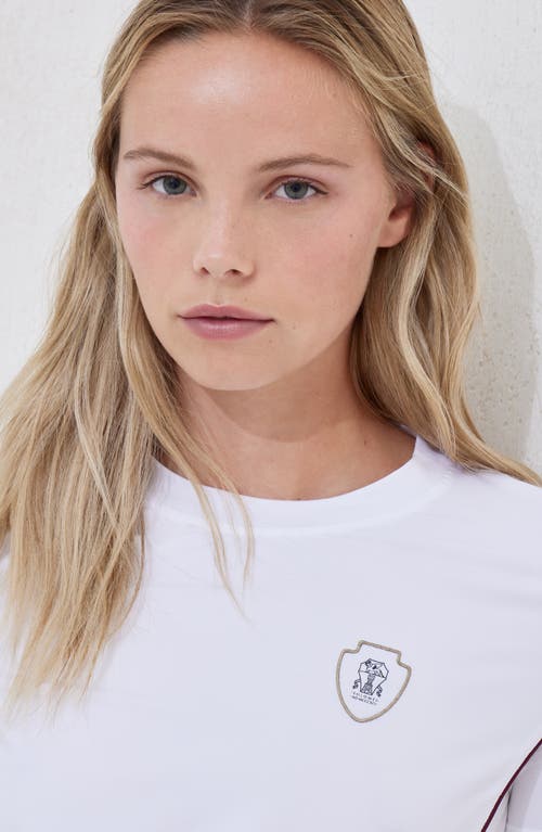 Brunello Cucinelli Techno Jersey Embellished T-shirt In White
