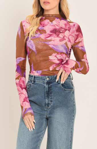 Mesh Mock Neck Top