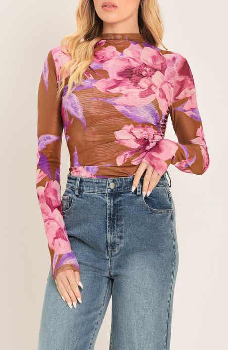 Mesh Mock Neck Top