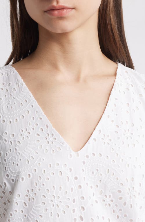 Kobi Halperin Eyelet Ruffle Hem Sleeveless Dress In Ivory