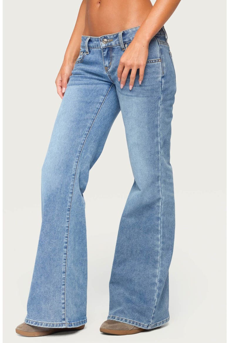 Girla Low Rise Flare Leg Jeans, Alternate, color, BLUE-WASHED
