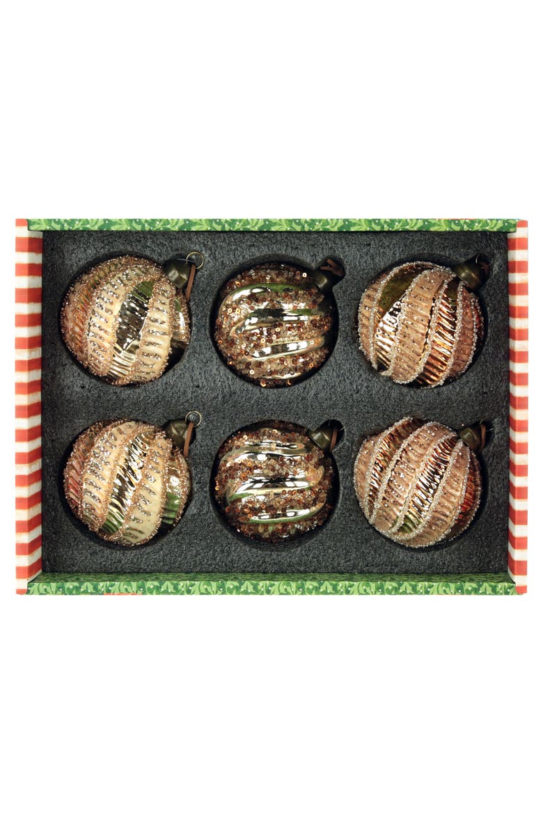Sequin Spiral Ornament, Box of 6, Alternate, color, Bronze