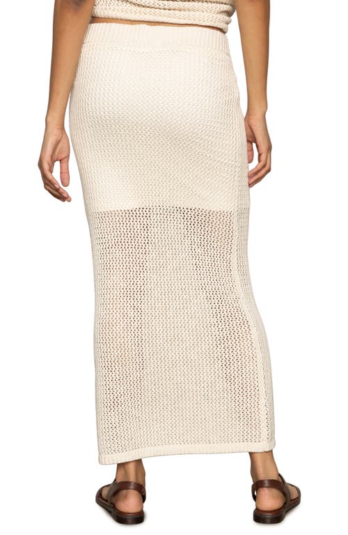 Sanctuary Open Stitch Cotton Knit Maxi Skirt In Brown