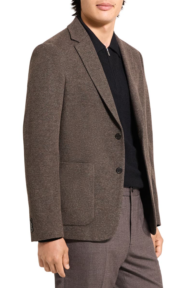 Theory Clinton Textured Knit Twill Sport Coat, Alternate, color, Brownwood Multi