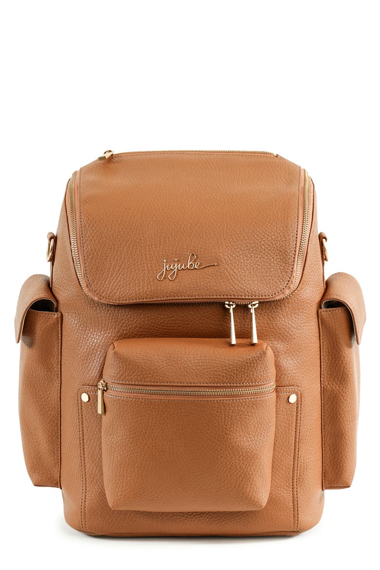 Ju-Ju-Be Ever Collection Forever Faux Leather Diaper Backpack, Main, color, BRULEE
