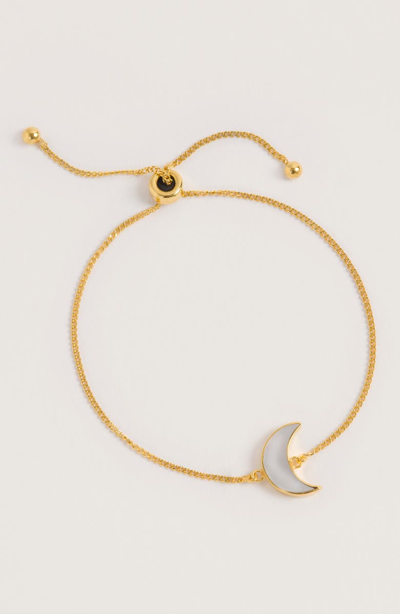 Freya Rose Adjustable Moon Bracelet, Alternate, color, Gold