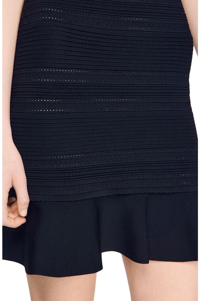 Short fancy knit dress, Alternate, color, Black