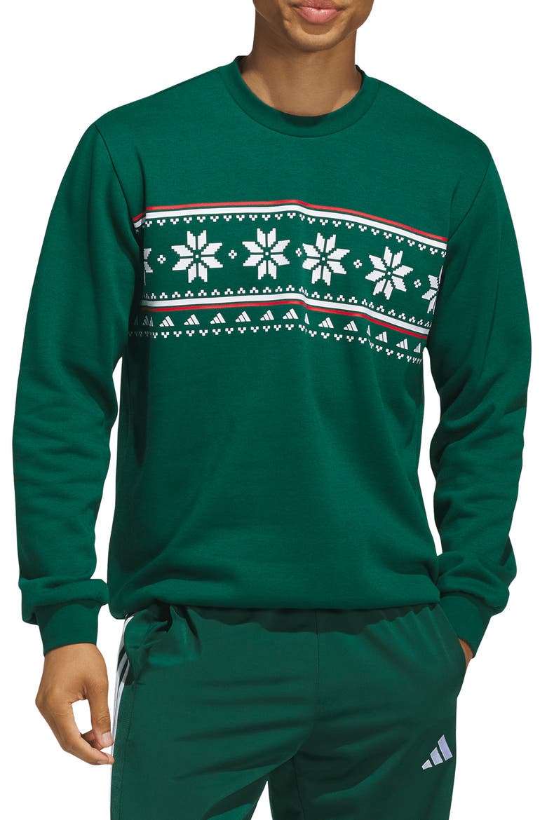 Holiday Graphic Sweatshirt, Main, color, COLLEGIATE GREEN