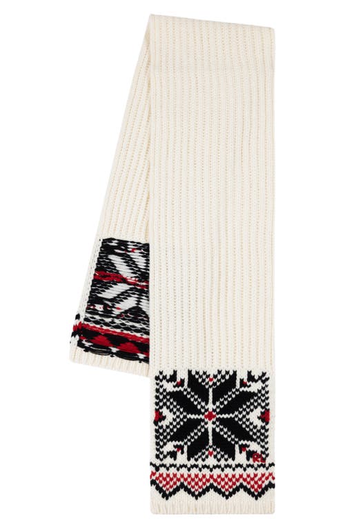 Polo Ralph Lauren Winter Snowflake Wool Scarf In Multi