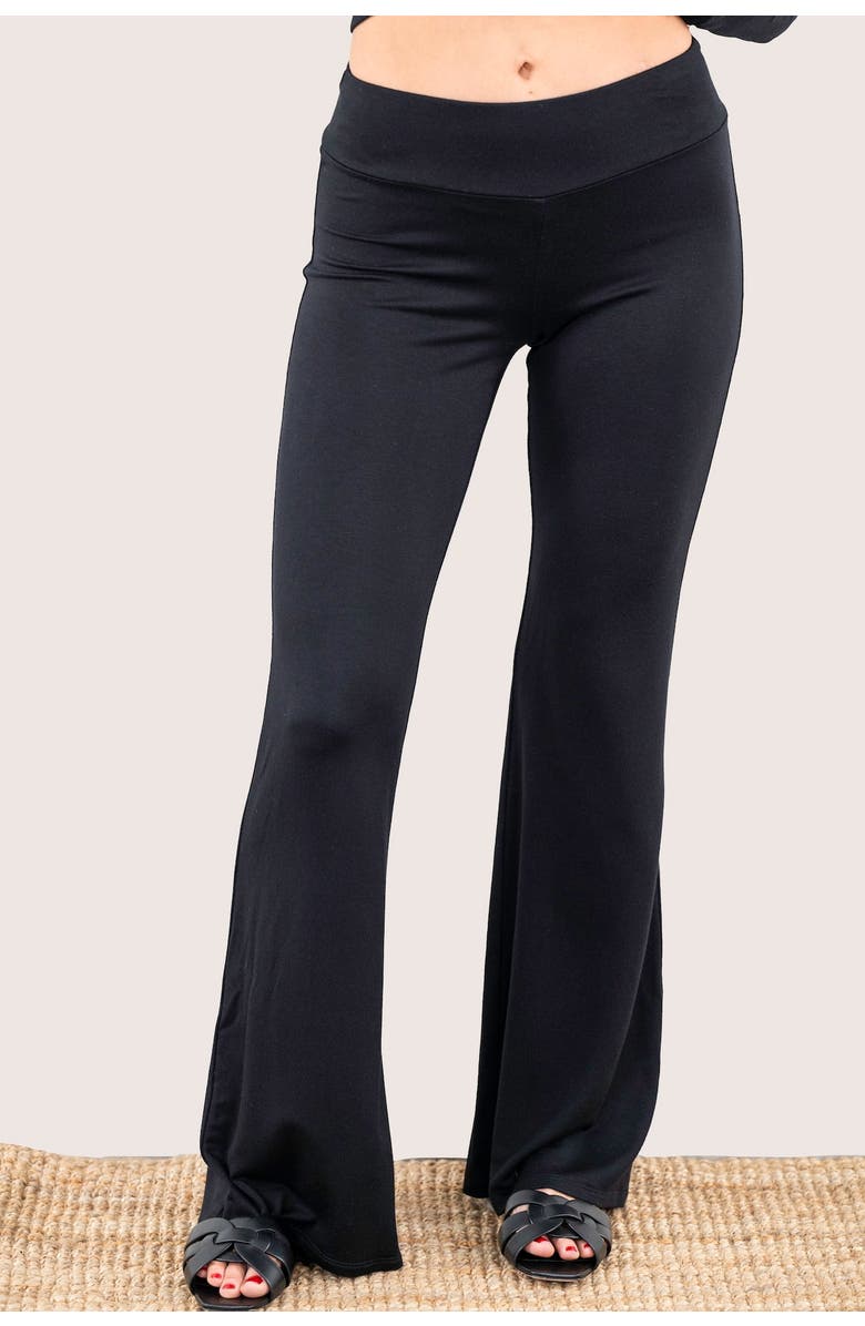 JJwinks Butt, Seriously Petite Flare Lounge & Sleep Pants with Pockets, Alternate, color, Black