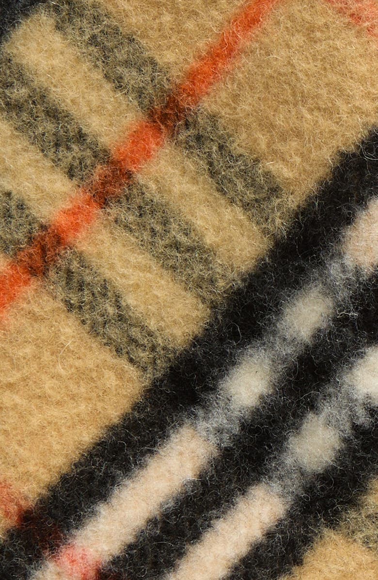 Burberry Bias Check Leather & Wool Gloves, Alternate, color, 