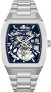 Kenneth Cole New York The Hollis Tonneau Skeleton Automatic Bracelet Watch, 40mm x 52.5mm