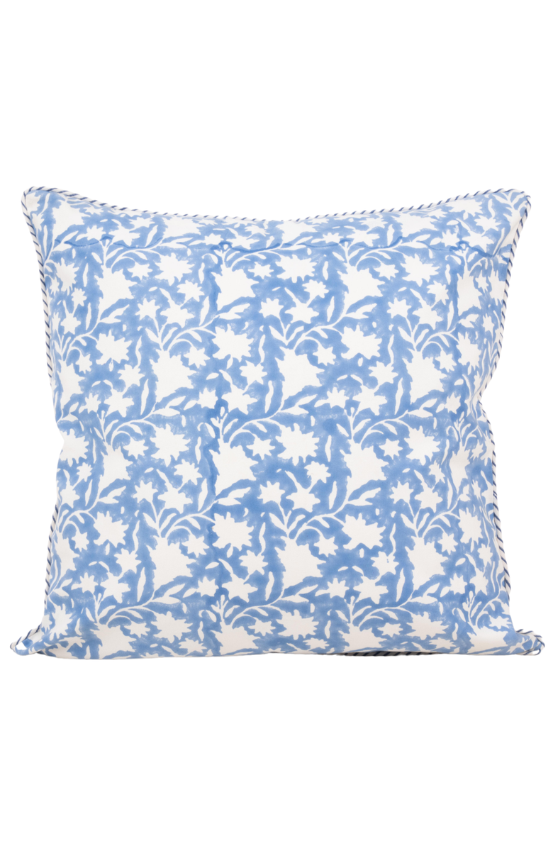 Inner Child Les Fleurs Blockprint Reversible Pillow - Cover Only, Main, color, Periwinkle Blue