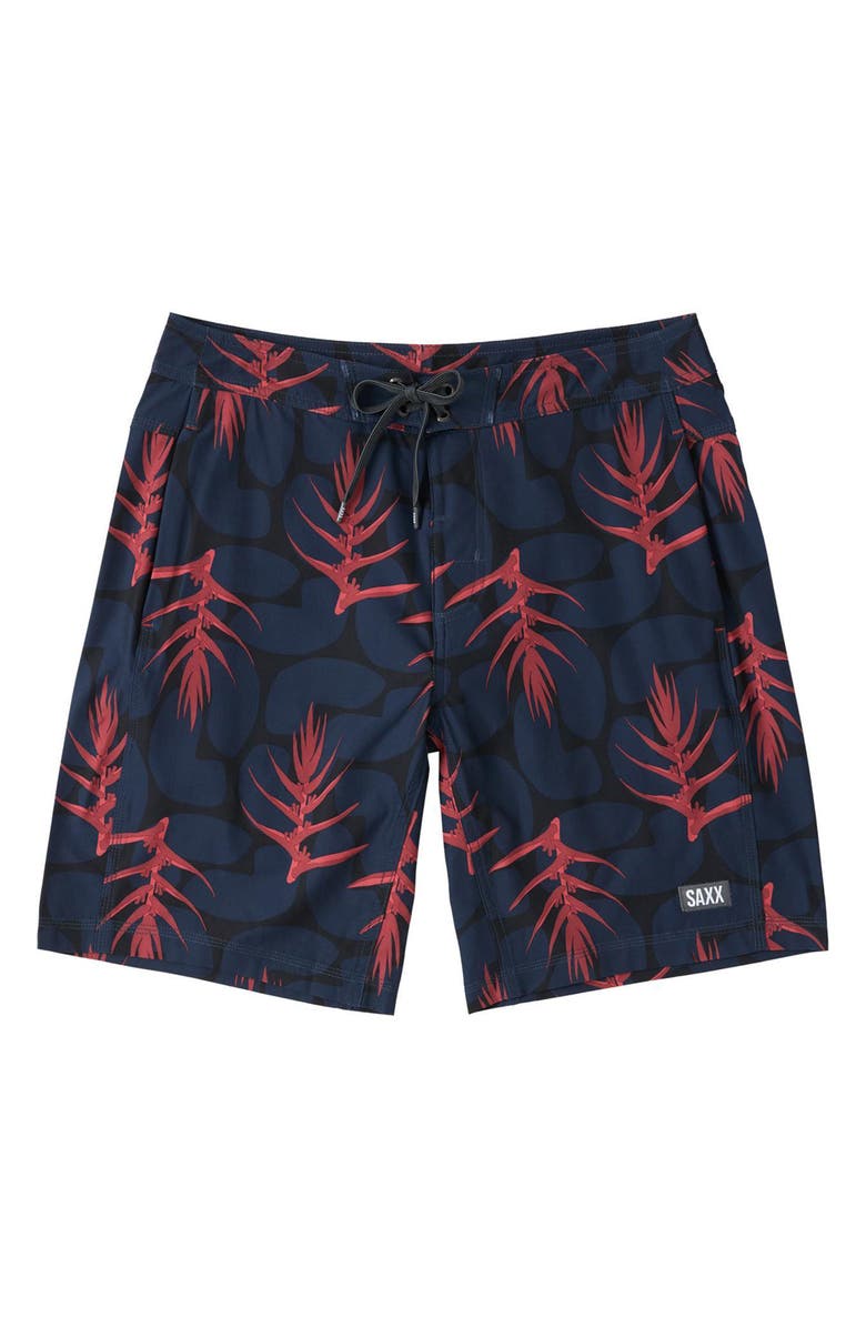 SAXX Betawave 2N1 9-Inch Board Shorts, Alternate, color, Wild Ginger Camo-Black