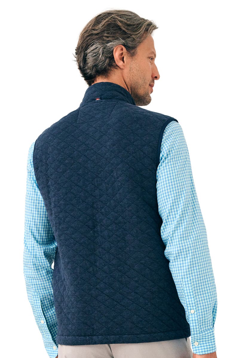 Faherty Epic Quilted Fleece Vest, Alternate, color, Navy Melange