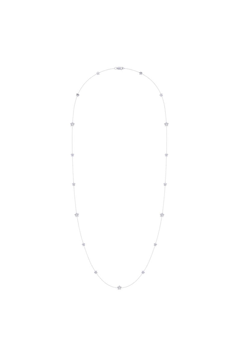 LuvMyJewelry Lucky Star Layered Sterling Silver Diamond Necklace, Main, color, 