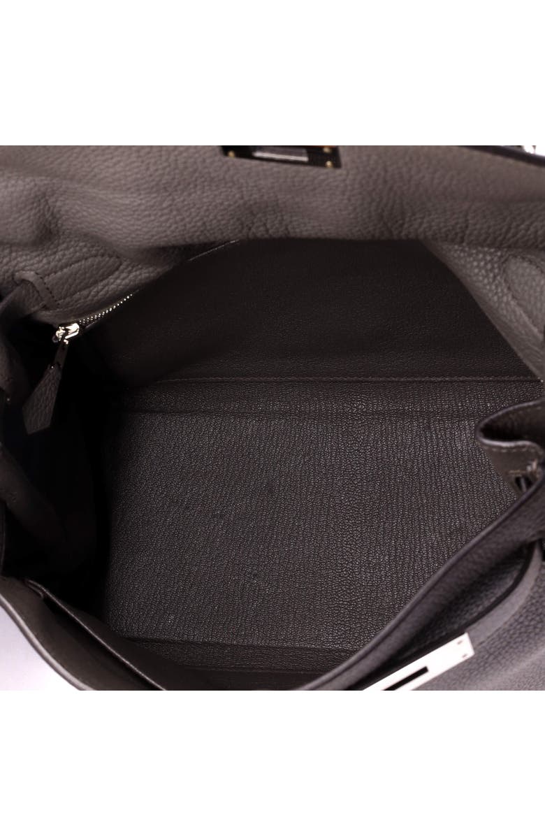 Pre-Owned Hermes Kelly Handbag Grey Clemence with Palladium Hardware 28, Alternate, color, Etain