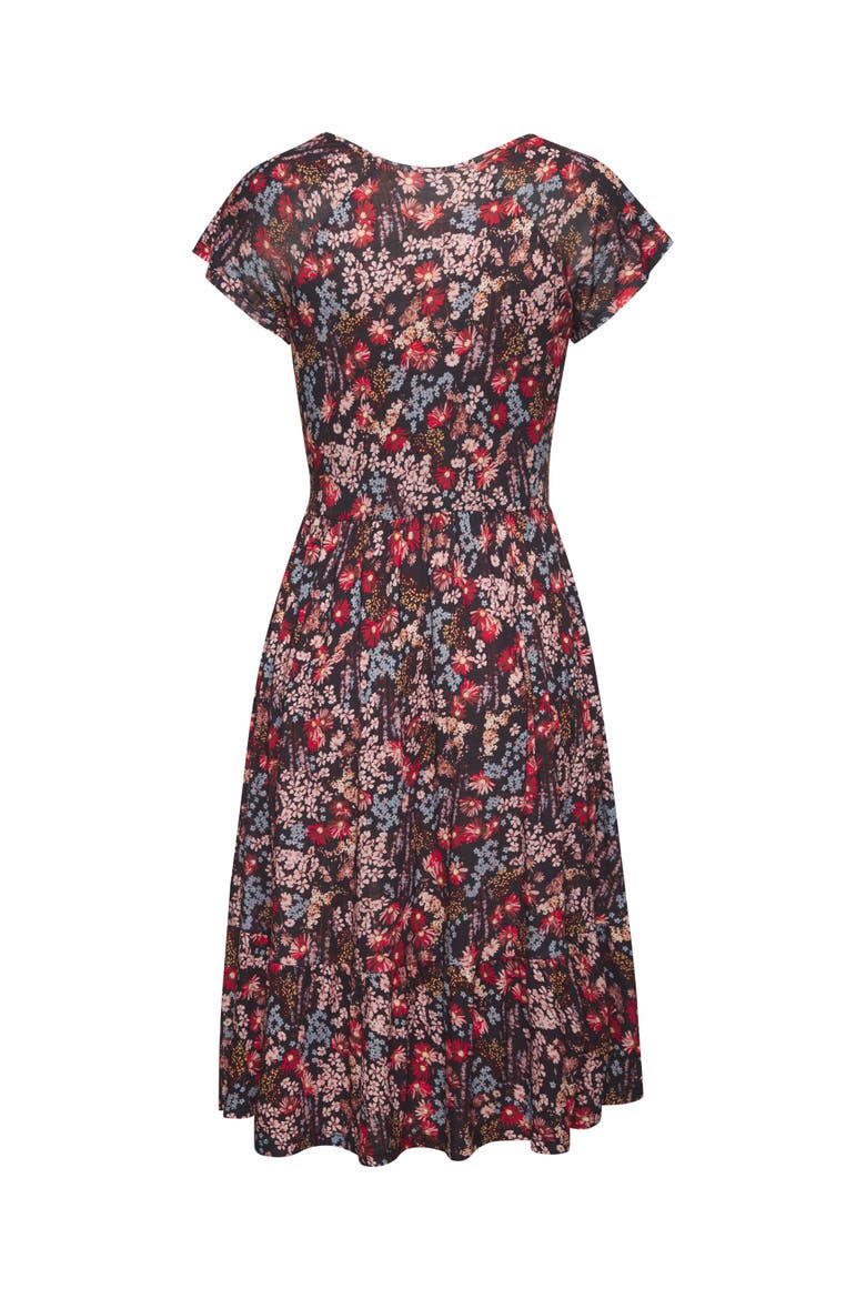 V-Neck Flounce Dress, Alternate, color, Red Printed