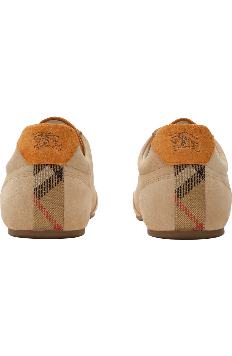 Burberry Suede Knight Runner Sneakers, Alternate, color, Flax/Pumpkin Orange