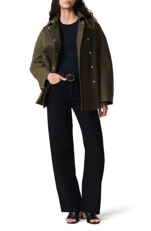 Rag & Bone Rue Belted Cotton Jacket In Army Green