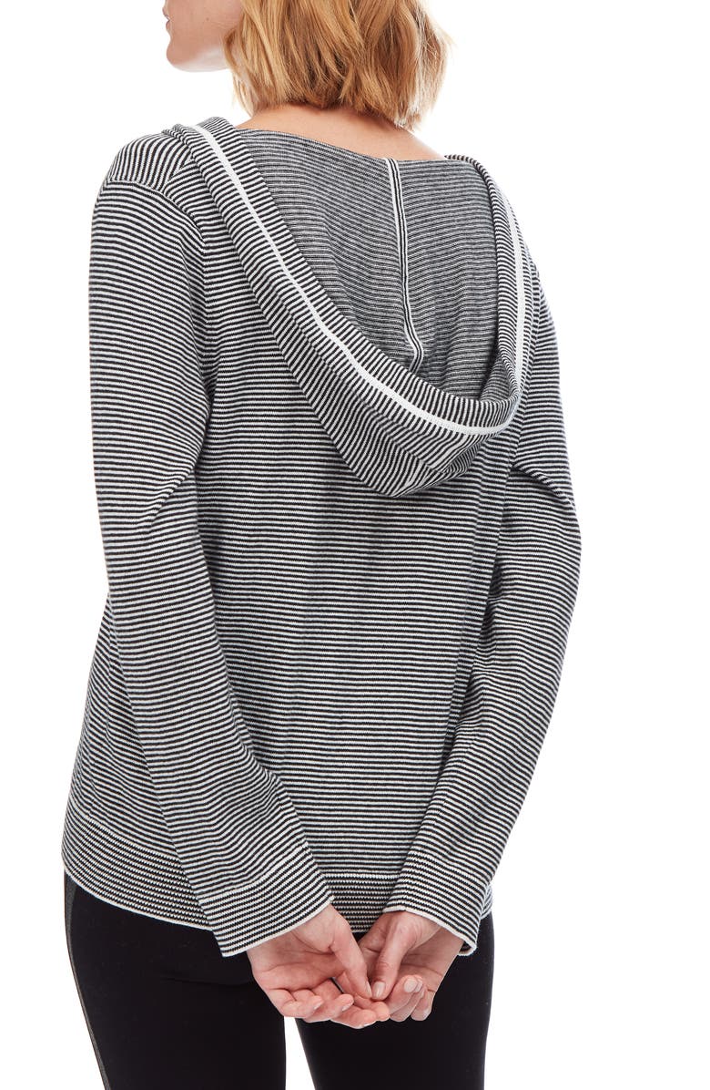The White Company Stripe Cotton & Cashmere Hoodie, Alternate, color, 