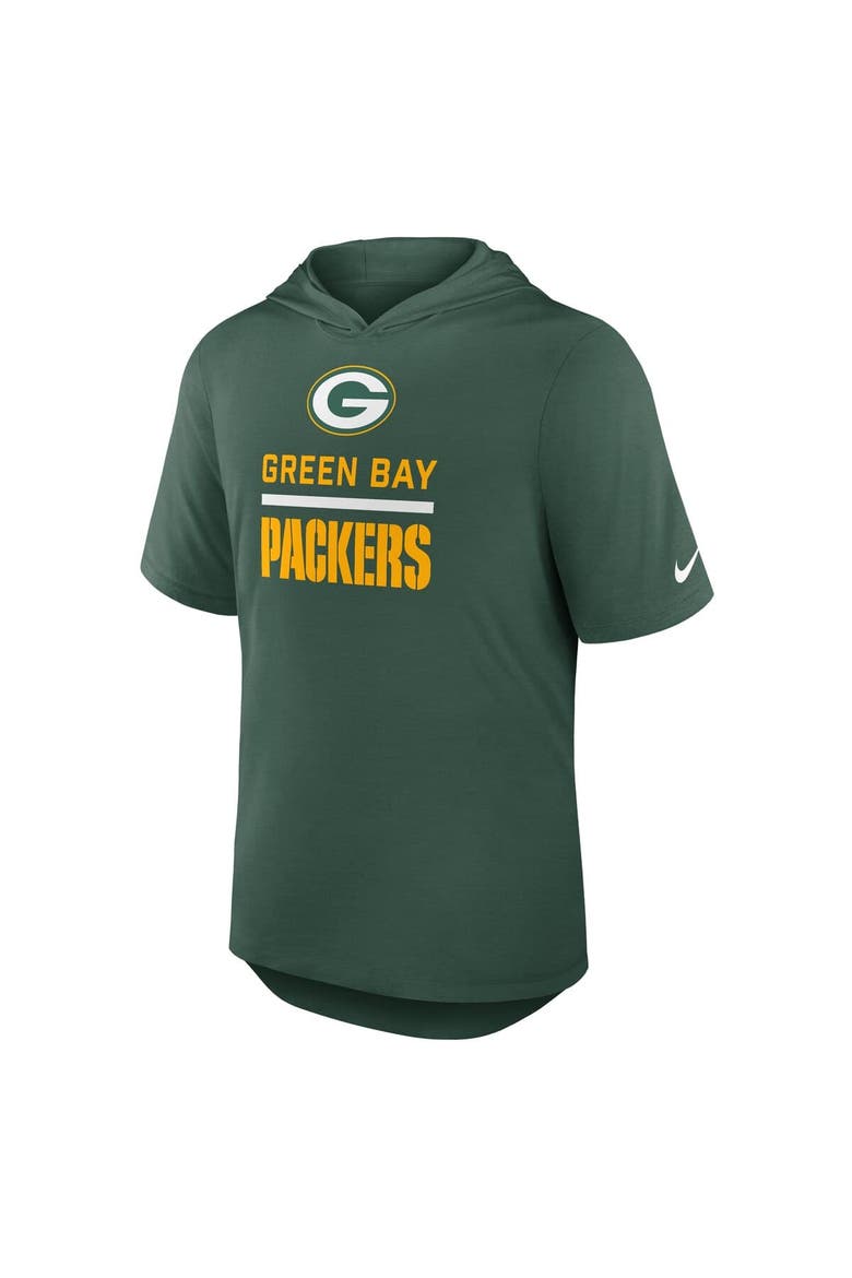 Men's Nike Green Green Bay Packers Lockup Tri-Blend Hoodie T-Shirt, Alternate, color, Green