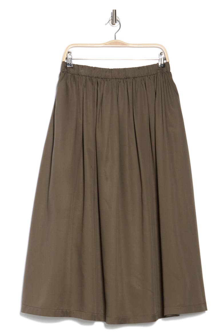 Flared Midi Skirt, Alternate, color, OLIVE