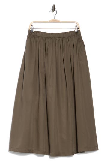 Shop Renee C Flared Midi Skirt In Olive