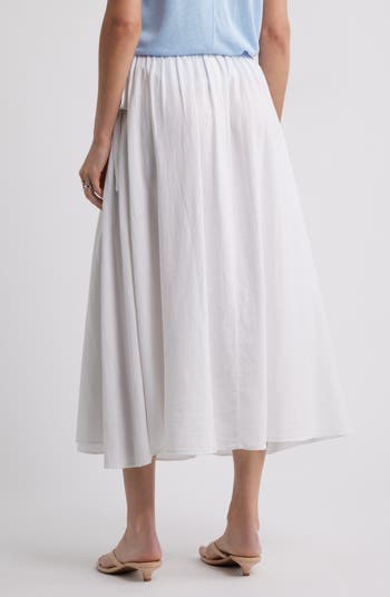 Waist Tie Linen Blend Skirt