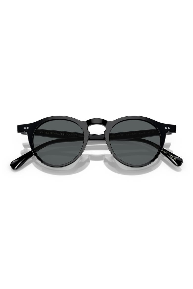 47mm Small Polarized Round Sunglasses, Main, color, BLACK / MIDNIGHT EXPRESS POLAR