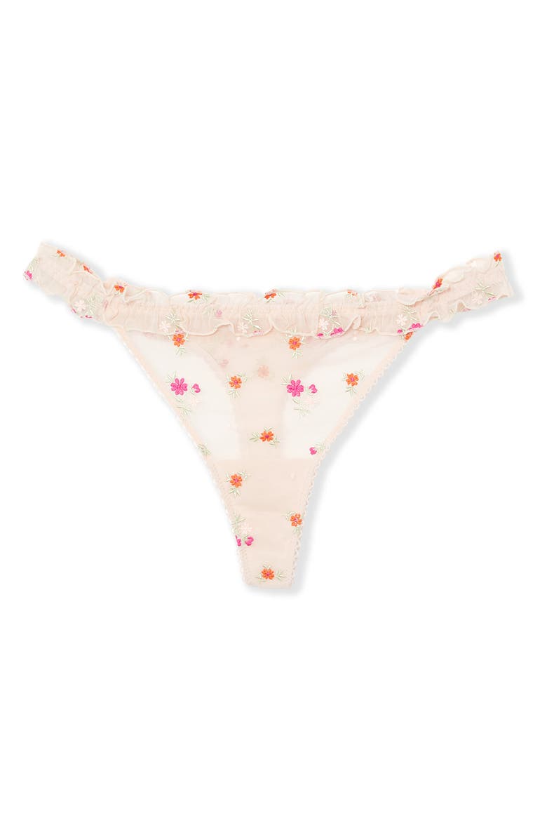 Etam Freesia Ruffle Thong, Alternate, color, Imp Fond Rose