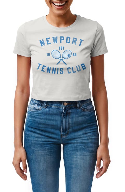 Newport Tennis Club Crop Graphic T-Shirt