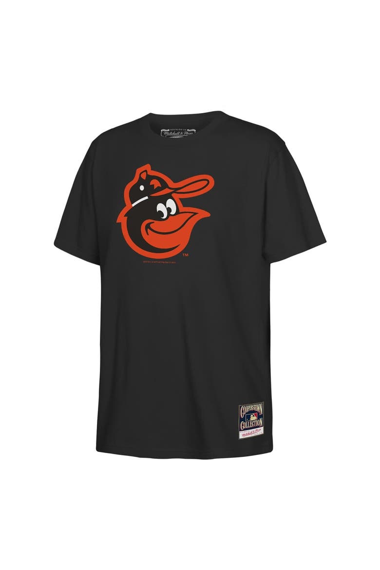 Youth Mitchell & Ness  Black Baltimore Orioles Retro Logo T-Shirt, Main, color, Black