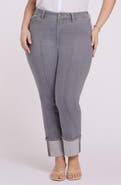 NYDJ Marilyn Cuffed Pintuck Straight Leg Jeans