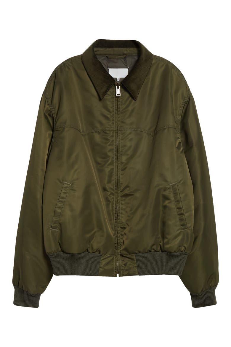 Corduroy Collar Western Bomber Jacket, Alternate, color, KAKI
