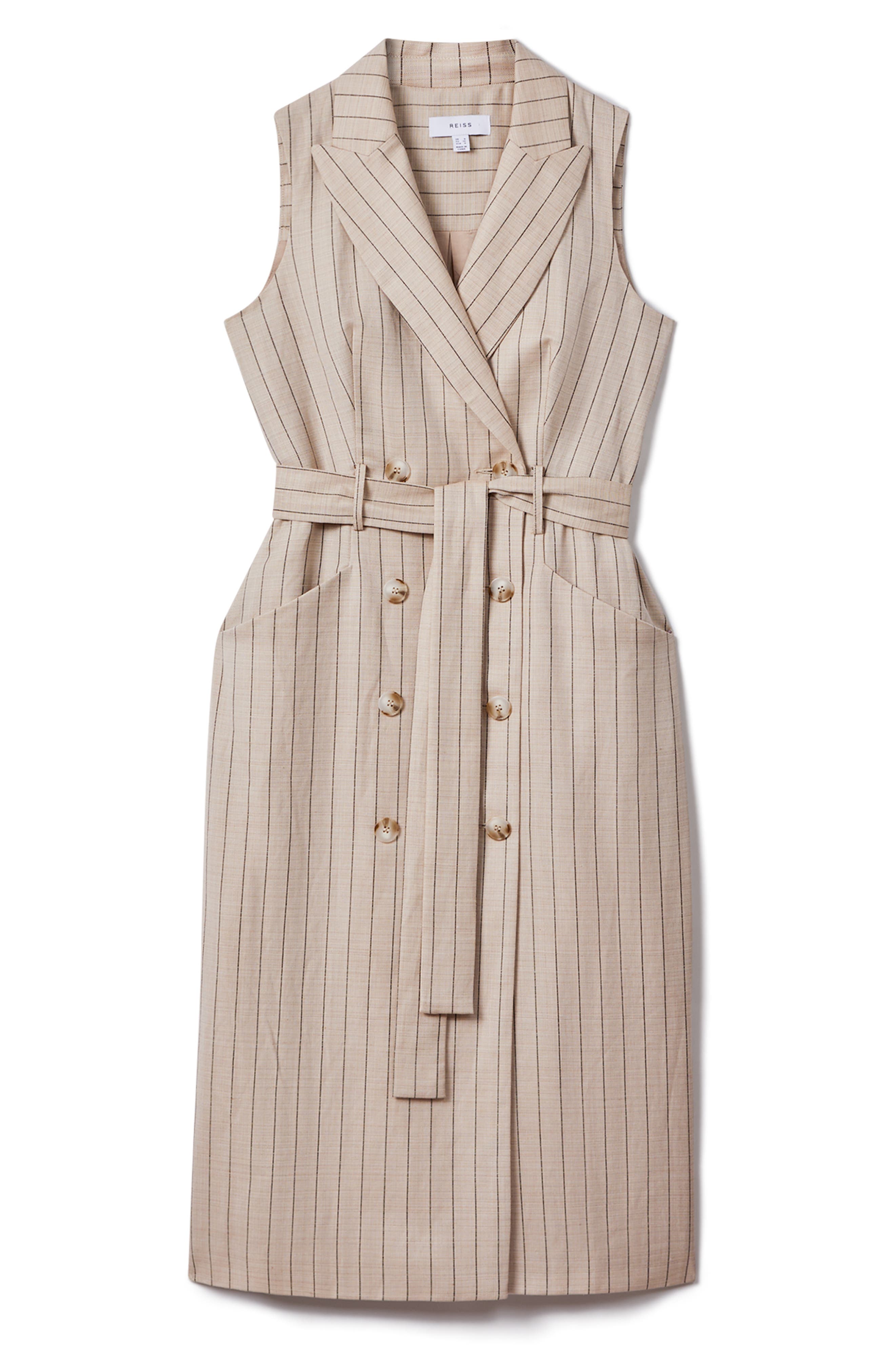 Reiss Andie Pinstripe Sleeveless Coat Dress (Women) | Nordstrom