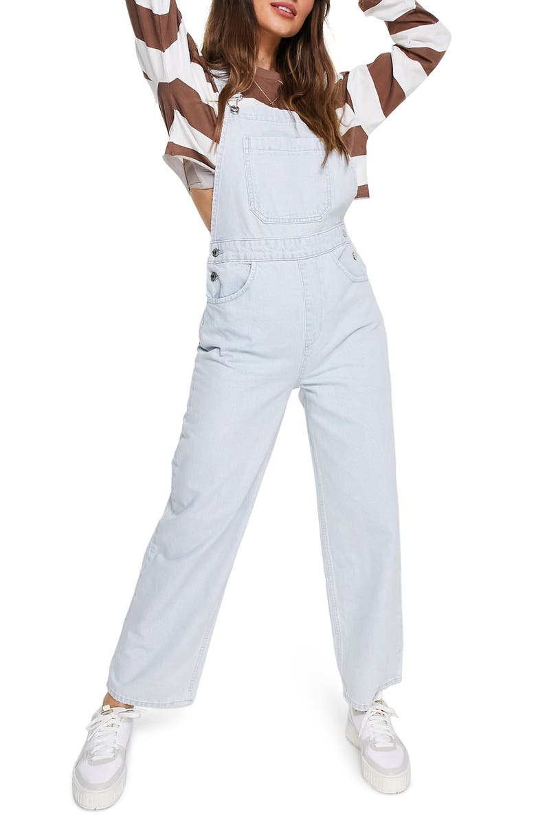 ASOS DESIGN Denim Overalls, Main, color, 