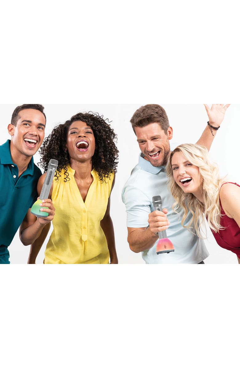 Singing Machine Bling Duets Wireless Walkie-Talkie Microphone, Alternate, color, Grey